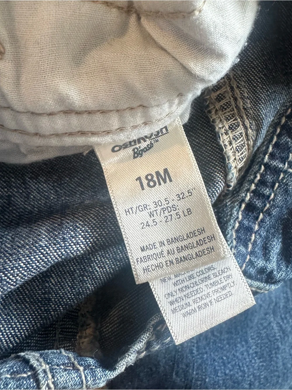OshKosh B’goh Overalls Size 18 Months